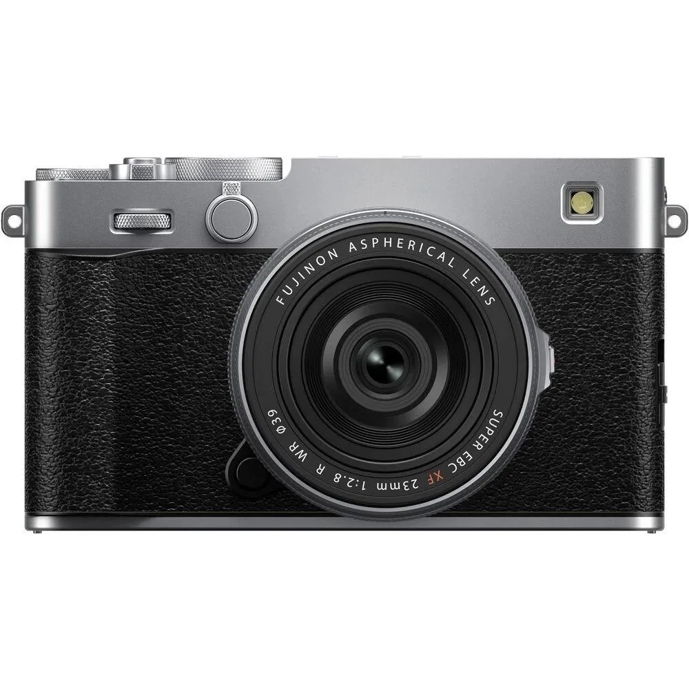 FUJIFILM FUJIFILM X-E5 40.2MP compact mirrorless camera with XF 23mm f/2.8 lens (Silver) — product photo