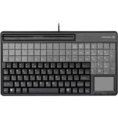 Cherry G8661410EUADAA black POS keyboard with integrated MSR and USB cable