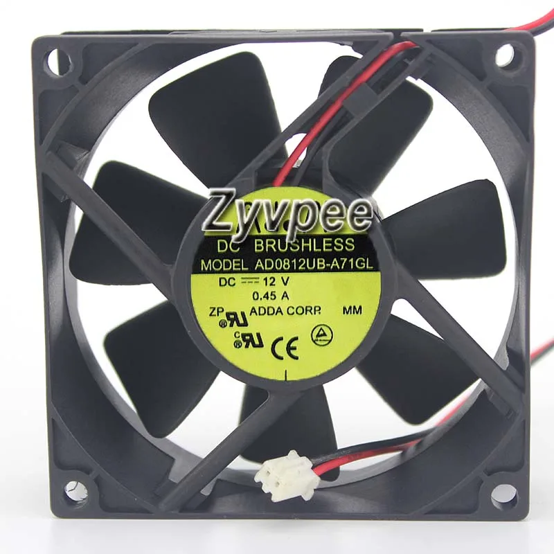 Zyvpee Zyvpee AD0812UB-A73GL 80×25mm 12V .45A 2-pin case fan — product photo