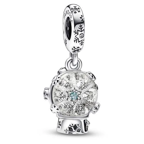 PANDORA PANDORA Snowflake Snow Globe Dangle Charm Silver Tone — product photo
