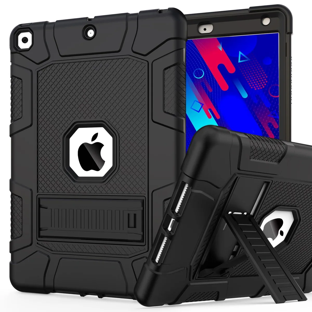 rantice Hybrid Rugged Case with Kickstand for iPad 10.2 Inch 7th/8th/9th Gen Black — product photo
