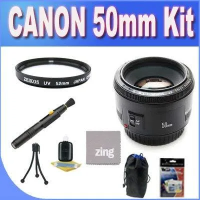 Canon International Canon International EF 50mm f1.8 Lens Kit with Filter, Pouch, Cloth — product photo