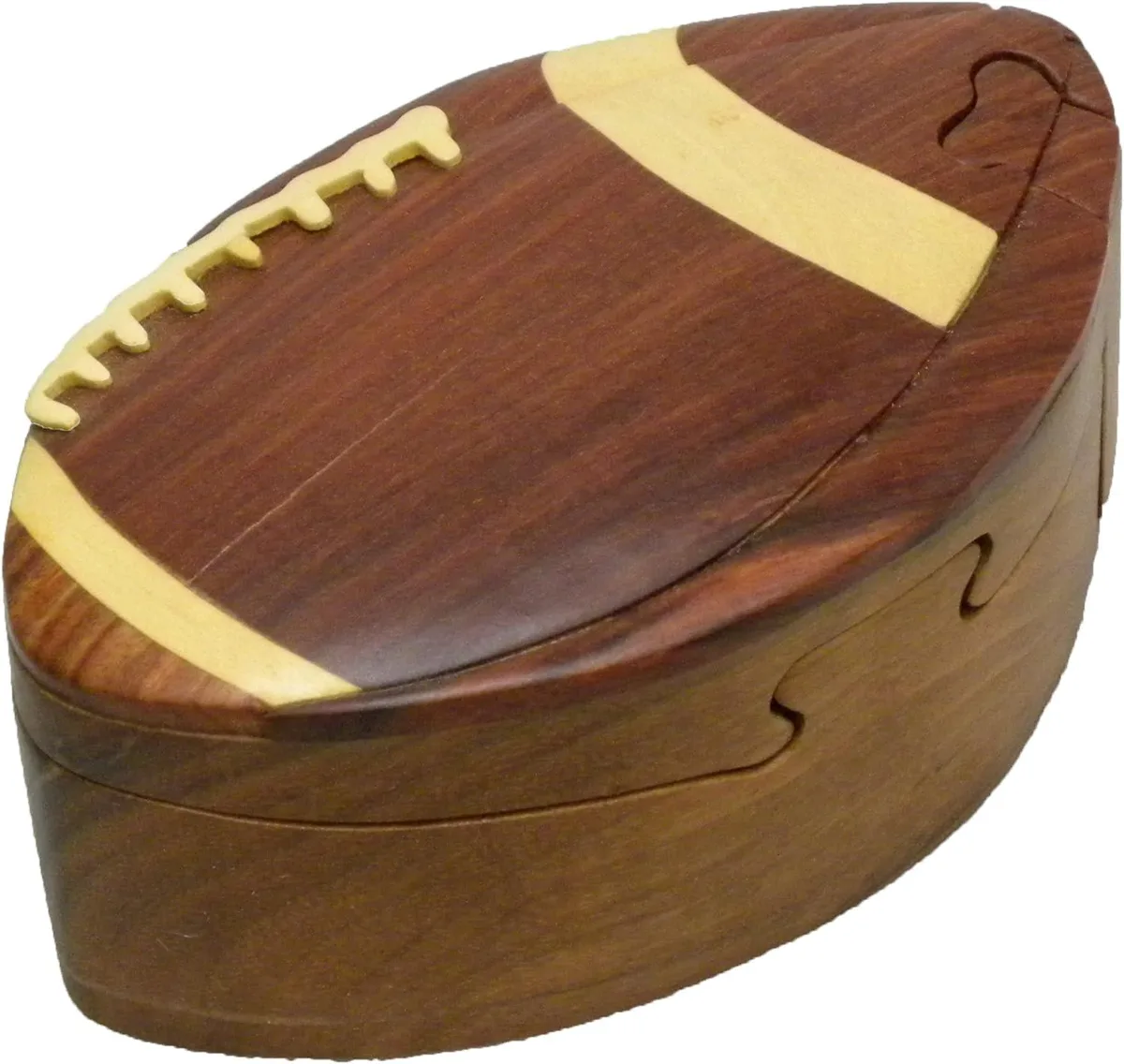 South Asian Handicrafts South Asian Handicrafts Football Intarsia Puzzle Box hobby collectible — product photo