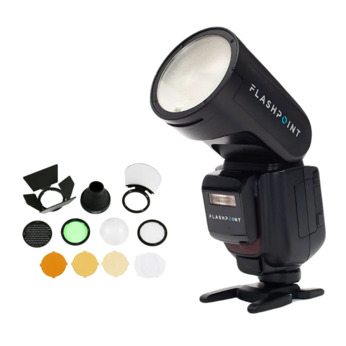 Flashpoint Brand Flashpoint Zoom Li-on X PRO R2 TTL Round Speedlight Flash for Canon with AK-R1 Accessory Kit — product photo
