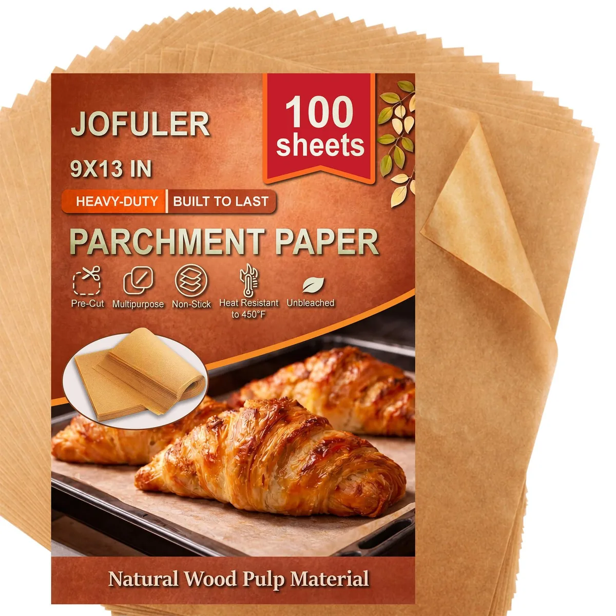  Jofuler GYZ Parchment Paper Sheets 100 Count 9x13 Inches — product photo