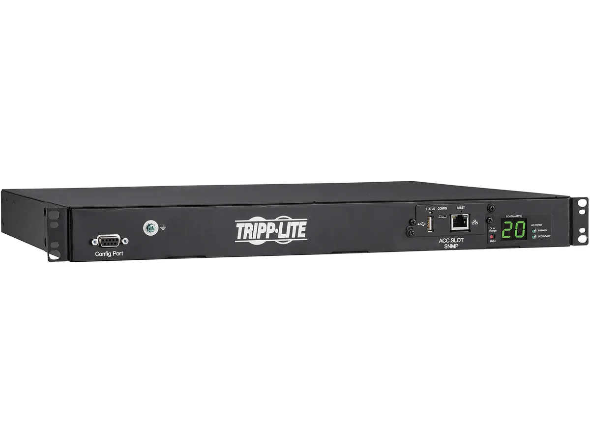 Tripp Lite Tripp Lite PDUMNH20HVAT1 PDU 200-240V 20A 8 C13 2 C19 Dual C20 Network Card 1U — product photo
