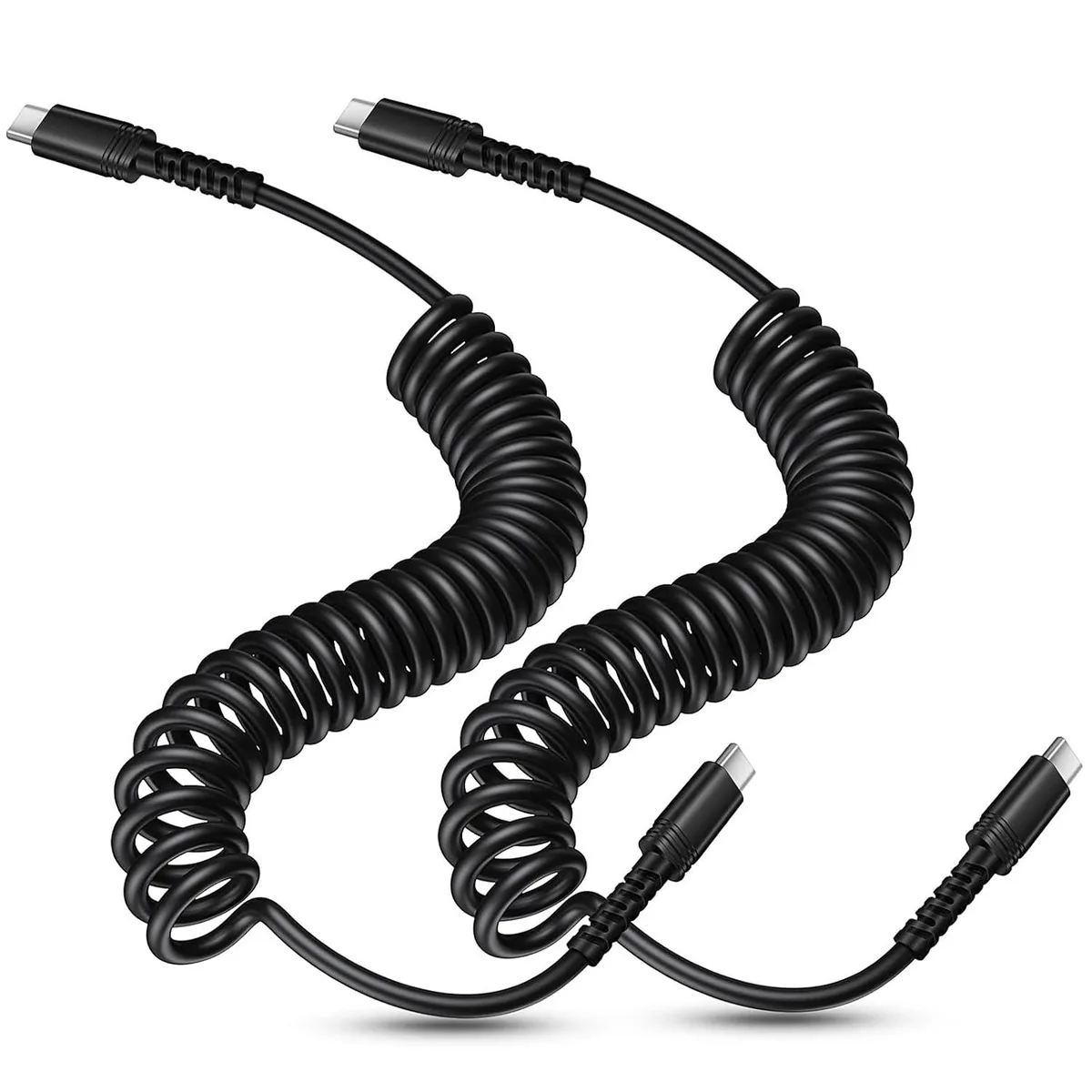 Mobee Mobee Coiled USB-C to USB-C Car Cable 6 ft 2-Pack 60W — product photo