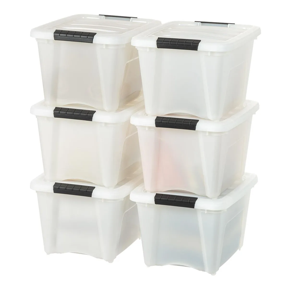 IRIS USA, INC. IRIS USA, INC. 19 Qt Stackable Storage Bins 6 Pack Pearl — product photo
