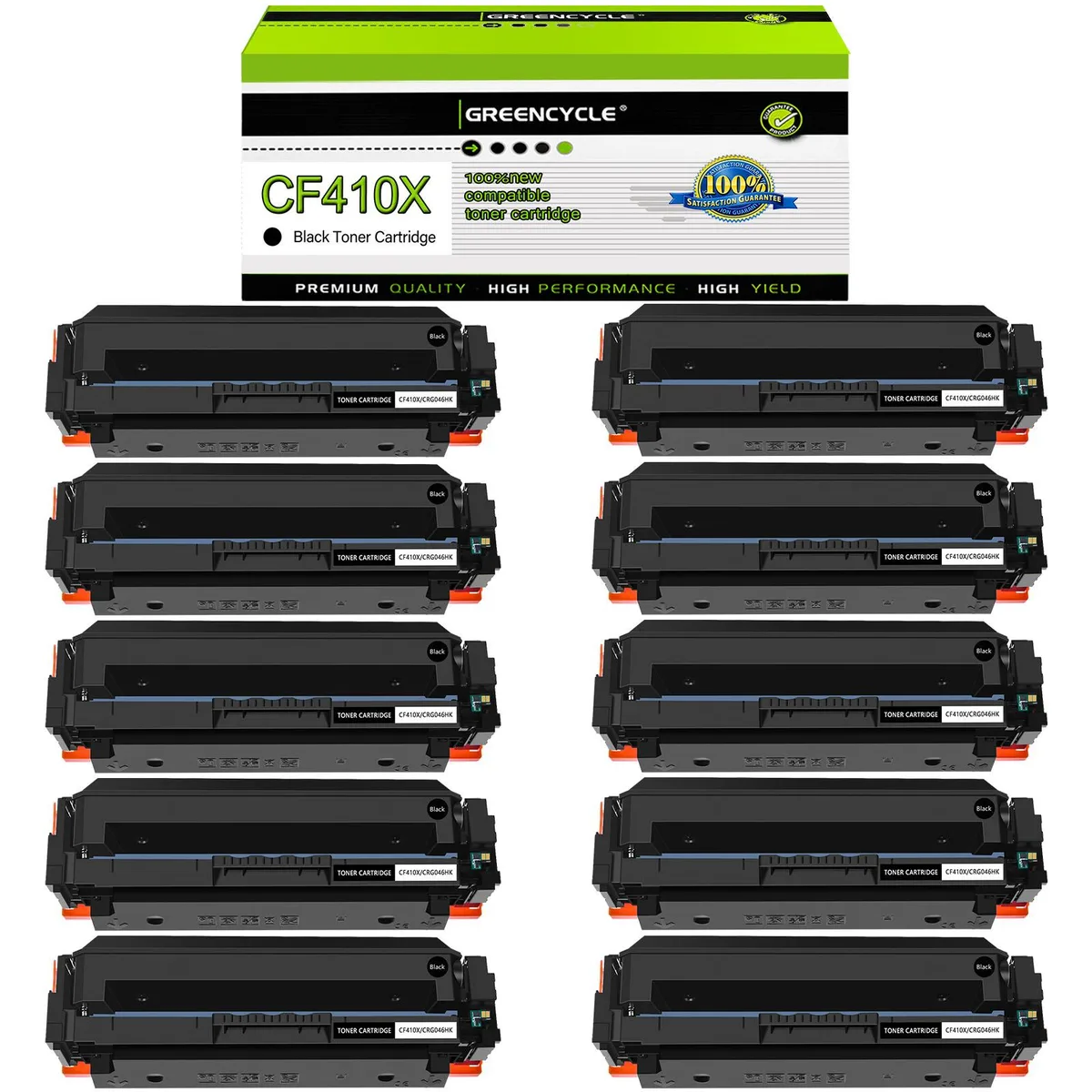 GREENCYCLE GREENCYCLE 410X Black Toner Cartridge 10 Pack — product photo