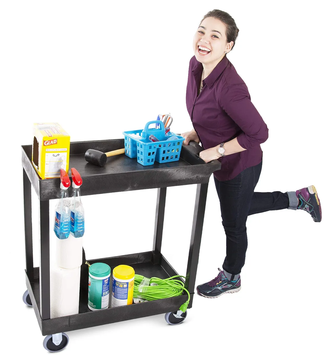 Stand Steady Stand Steady SS-EC11HD-B 32×18 in 2-shelf utility cart 500 lb — product photo