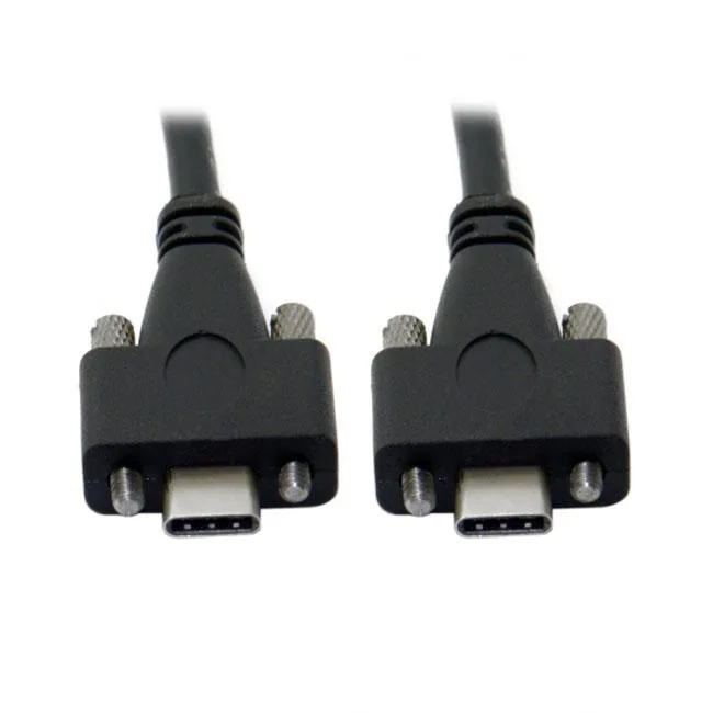 Cablecc Cablecc USB 3.1 Type-C Dual M2 Screw Locking to Locking 10Gbps 1.2m Panel Mount Cable — product photo
