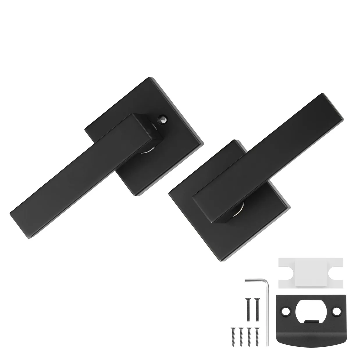 VEVOR VEVOR Passage Door Handle 6 Pack Matte Black Reversible 45° Rotation 2-3/8-2-3/4 Latch 35-45mm Door Thickness — product photo