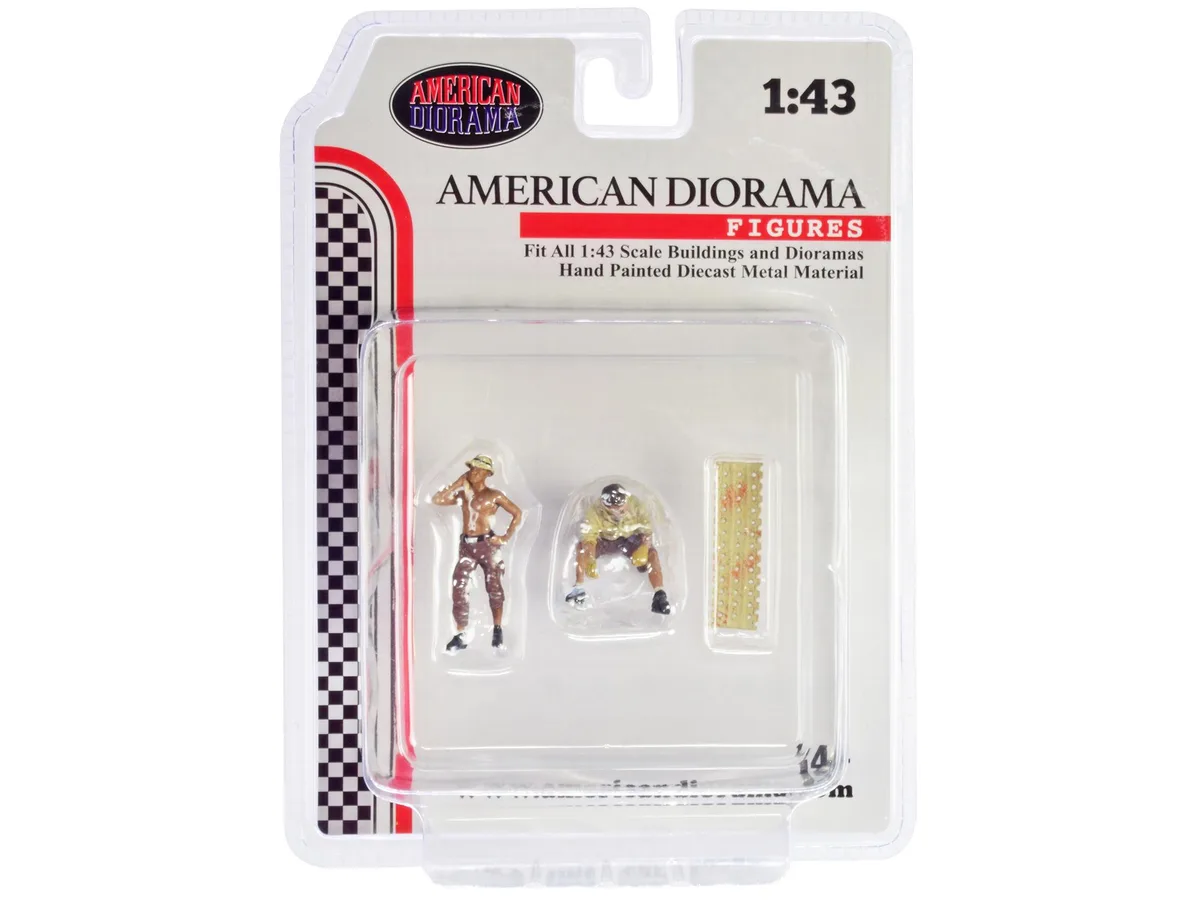 American Diorama American Diorama "4X4 Mechanics" 2 Piece Diecast Figure Set 1 1/43 Scale — product photo