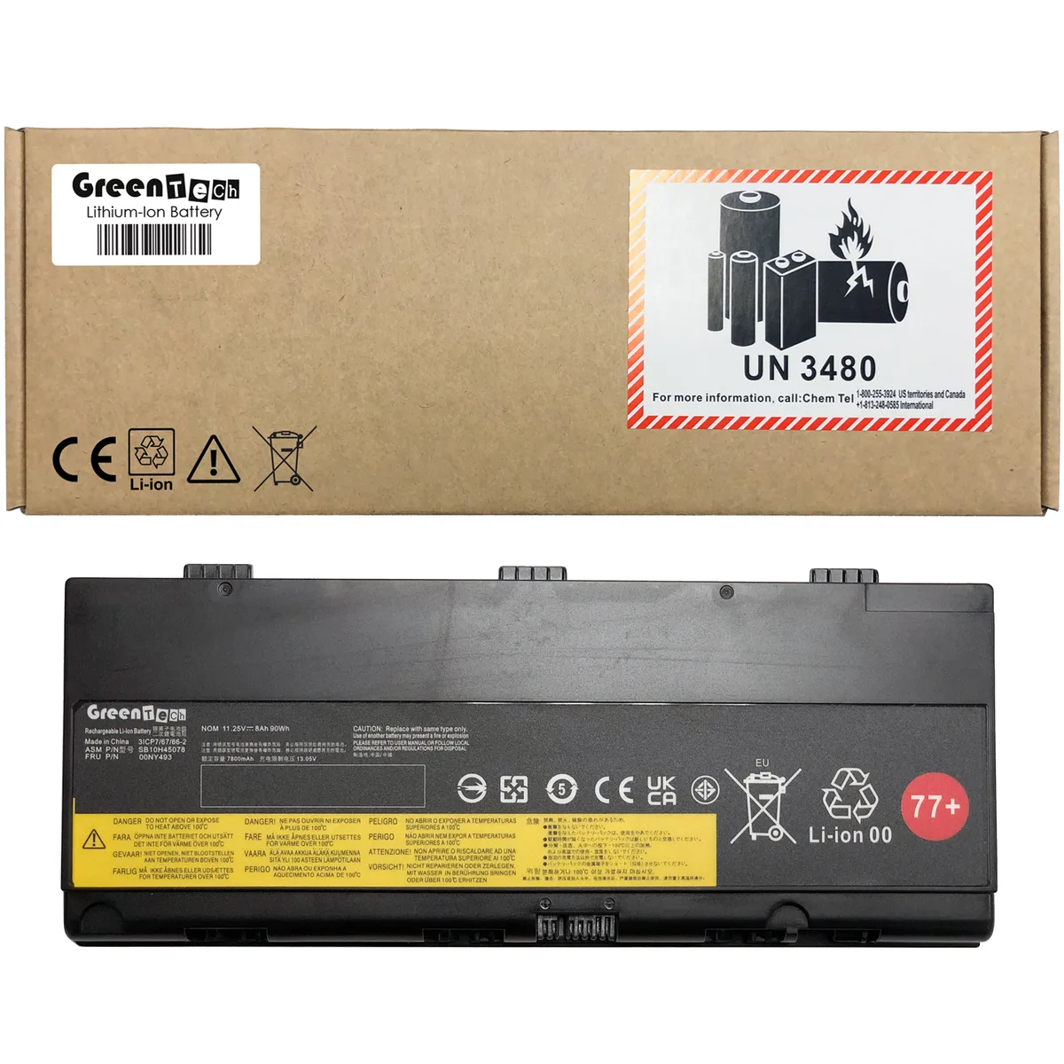 NShi NShi 00NY493 90WHR 11.25V 8000MAH 6 cell laptop battery — product photo