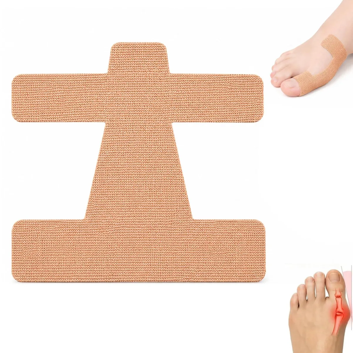 Forty skin-coloured pre-cut kinesiology strips on backing card