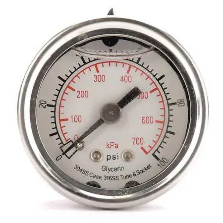 Value Brand Value Brand 4CFL5 Commercial Pressure Gauge 0 to 100 psi 1 1/2 in Dial 1/8 NPT measurement tool — product photo