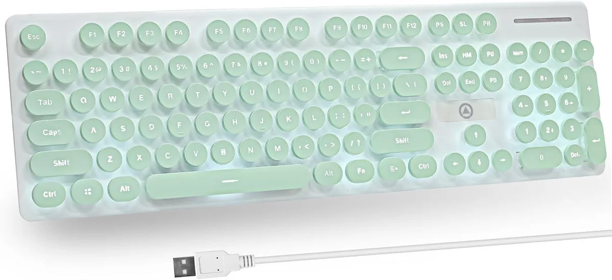 TUKO TUKO Typewriter Gaming Keyboard 104-key Green — product photo