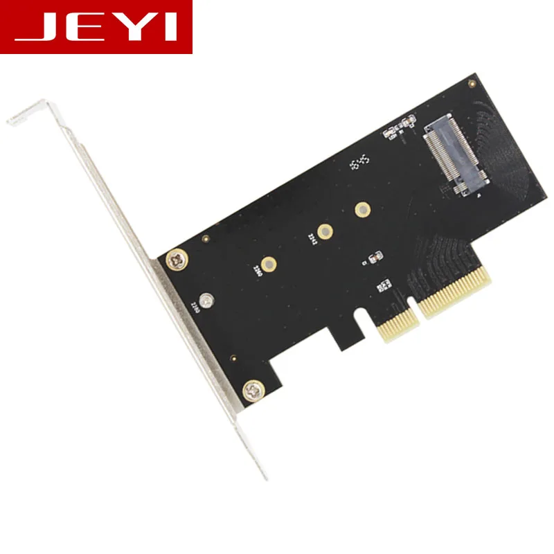 Green PCB adapter board with M.2 slot and PCIe x4 edge connector