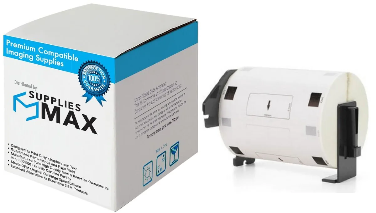 SuppliesMax SuppliesMax Brother DK-1240 Compatible Label Tape 1.9in x 4in White — product photo