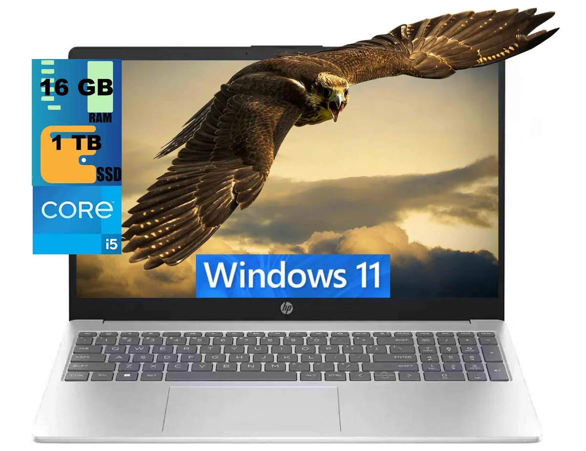 HP HP 15 laptop Intel Core i5-1235U 10-core 16GB DDR4 1TB PCIe SSD 15.6" FHD Silver — product photo