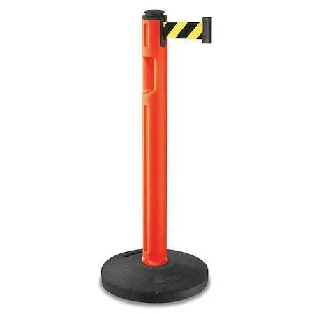Lavi Lavi 80-5000R/OR/SF Barrier Post with Belt, Orange, 12 ft, 38 in — product photo