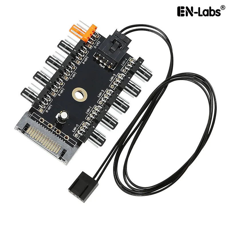EN-Labs EN-Labs PWMHUB10S50 10 Port PWM Fan Hub SATA 15-pin 1.64ft — product photo