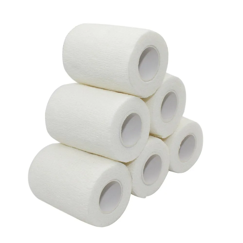 COMOmed COMOmed Self-Adherent Cohesive Bandage White 6 Rolls 5cm — product photo
