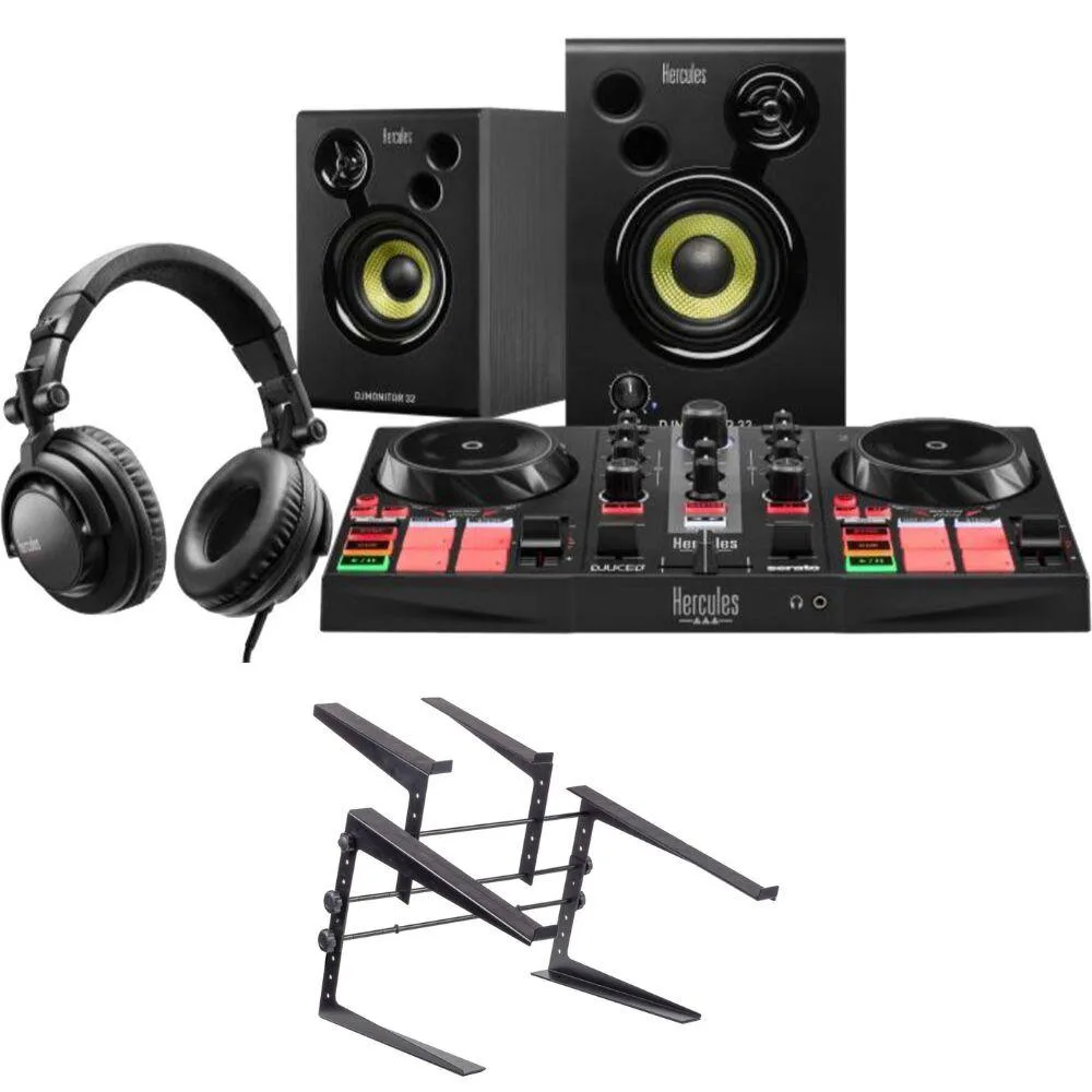 Hercules Hercules DJLearning Kit MK2 Bundle with Headliner Covina DJ Controller Stand — product photo
