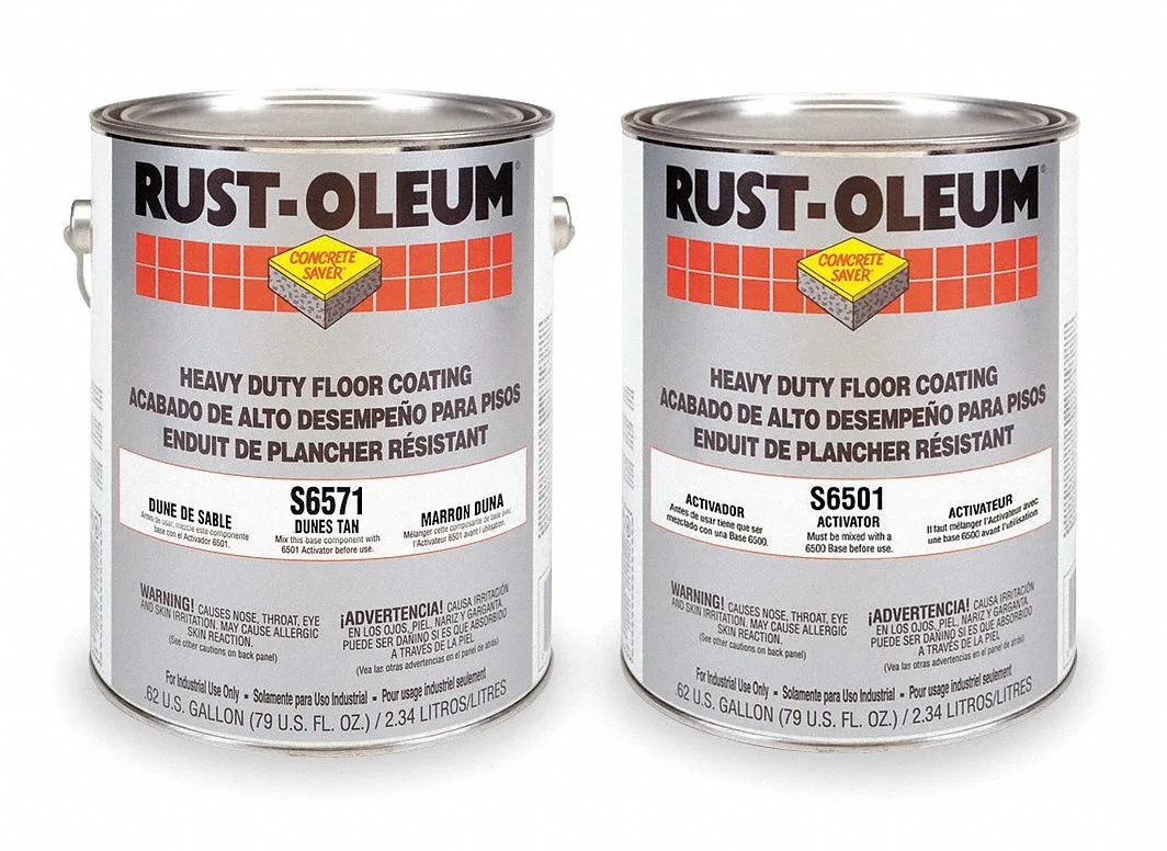 Rust-Oleum one gallon Dunes Tan high-gloss epoxy floor coating can