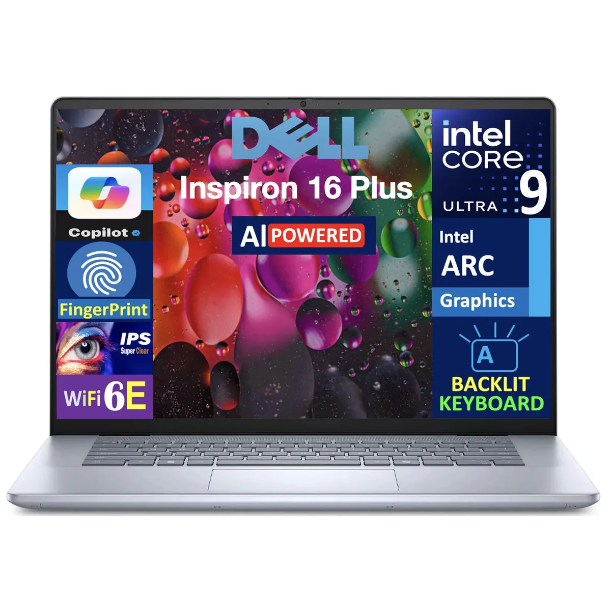 DELL Dell Inspiron 16 7640 laptop Intel Core Ultra 9 185H 16GB 512GB Ice Blue — product photo