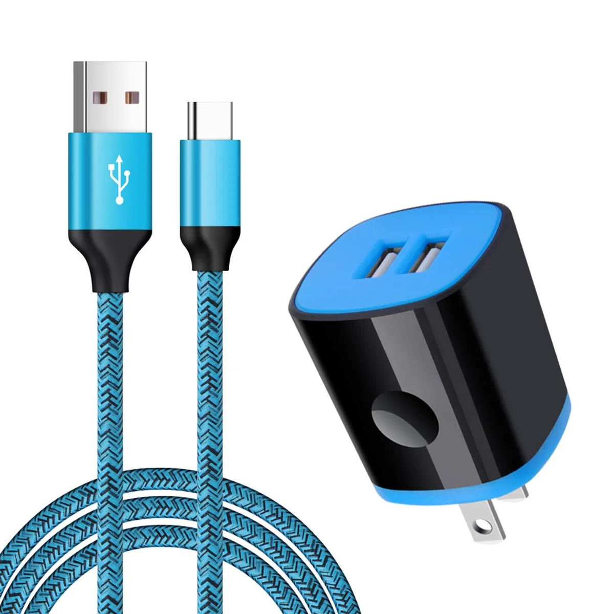 No Sew No Sew USB charger dual port 2.1A with Type C cable — product photo
