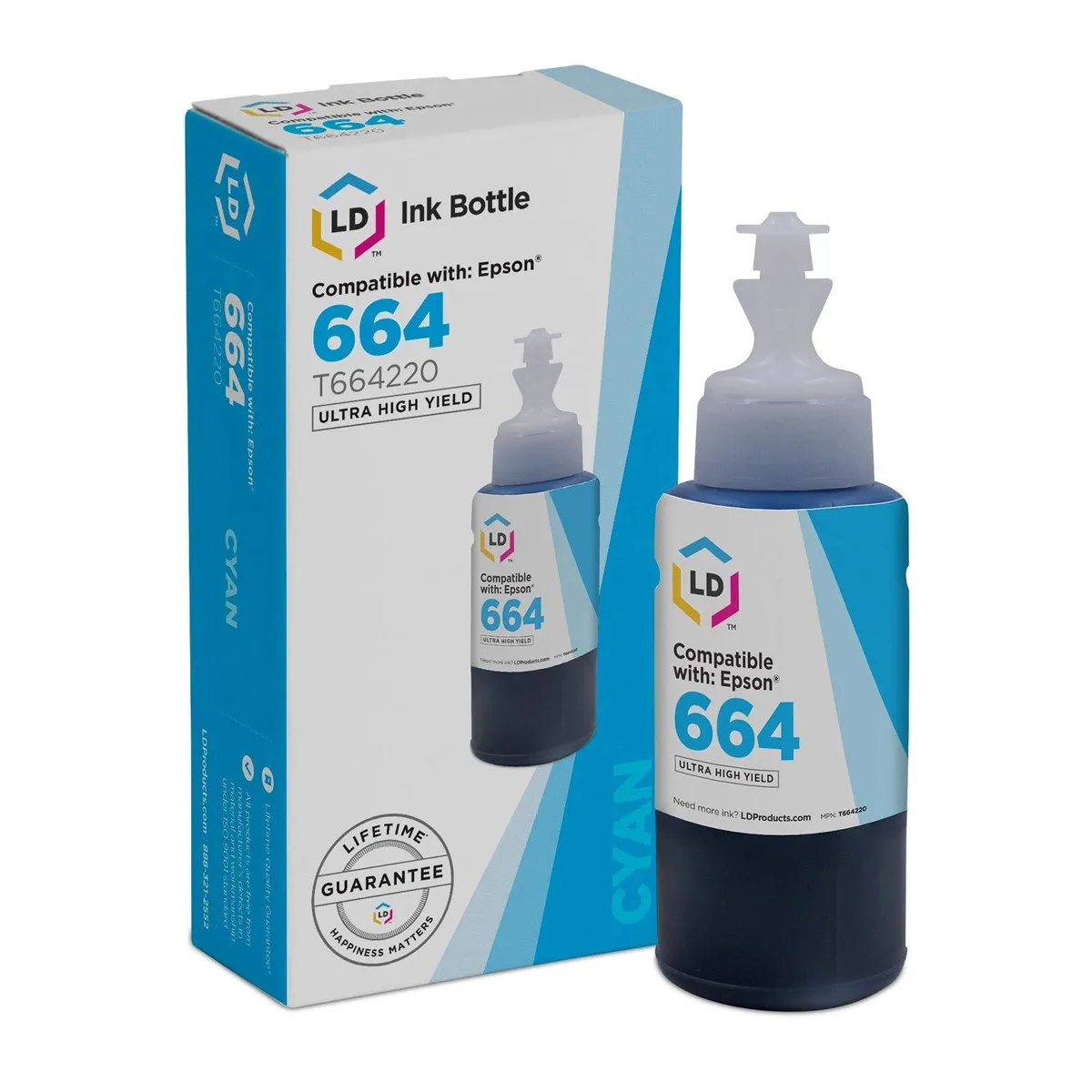 LD Products LD Products Compatible Ink Bottle Epson 664 T664220 High Yield Cyan — product photo