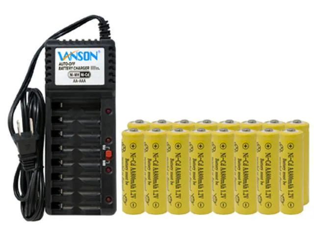 DUSLAN DUSLAN V868 8-Bay AA/AAA Charger with 16 AA NiCd 800 mAh Batteries — product photo