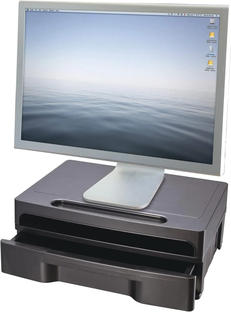 PISKEKAT PISKEKAT Monitor Stand with Drawer Black 2200 Series — product photo