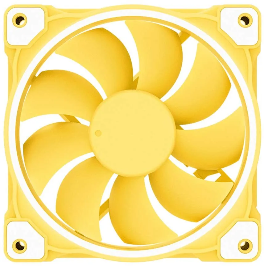 Corn Electronics Corn Electronics ZF-12025 Pastel 120mm Case Fan Yellow White LED PWM — product photo