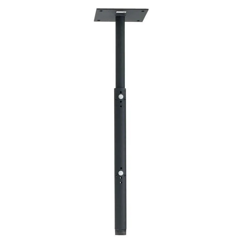 Black ceiling plate with adjustable column for projector mount