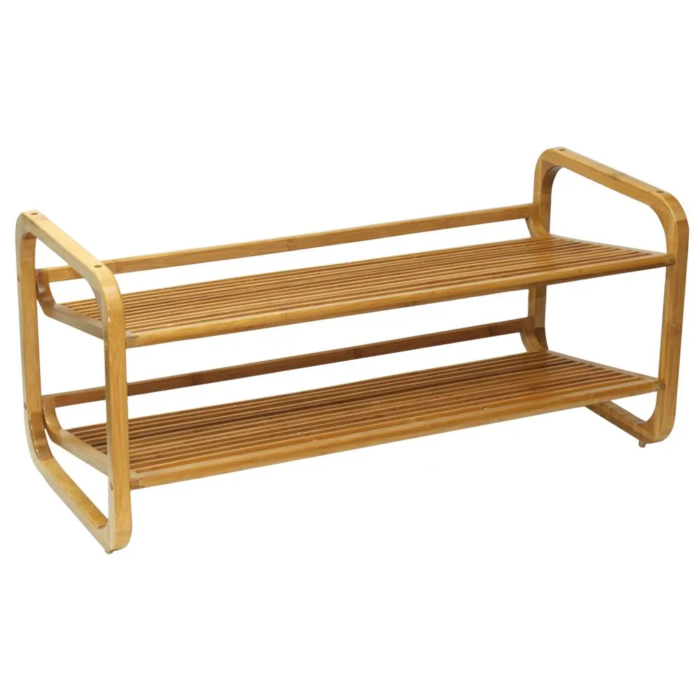 Oceanstar Oceanstar SR1224 Two-Tier Bamboo Shoe Rack 13x29.5x13.5in — product photo