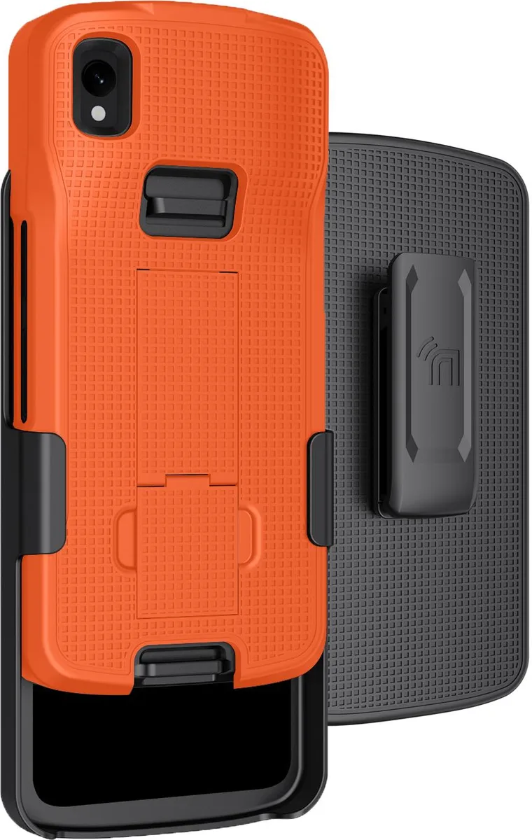 Nakedcellphone Nakedcellphone Kickstand Case + Belt Clip Holster Combo for Zebra TC22 TC27 Orange — product photo