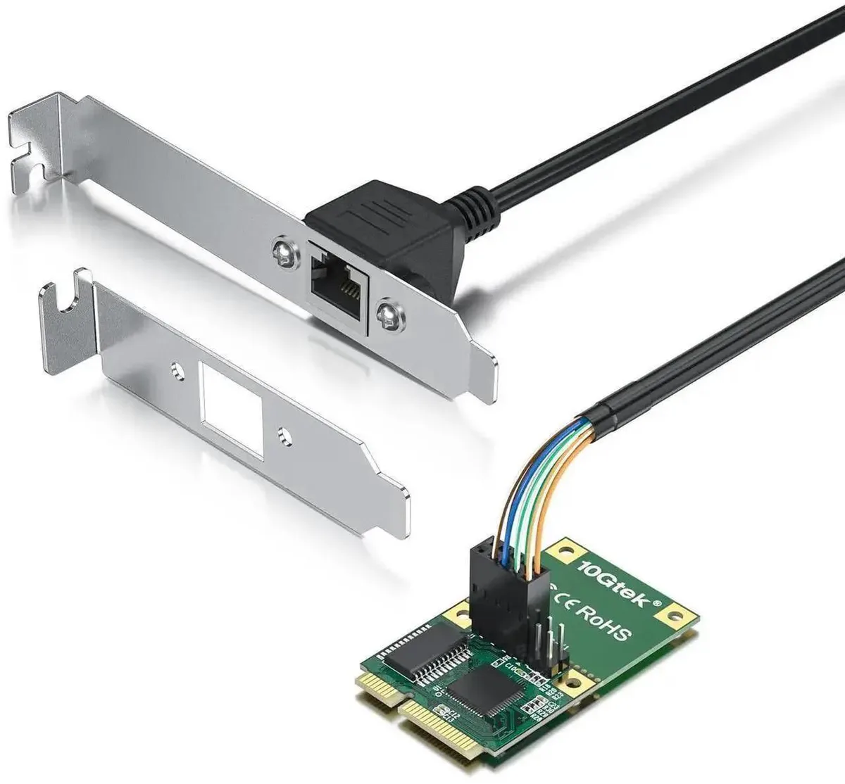 SMUGDESK SMUGDESK Mini PCIe Gigabit Ethernet Network Card, Intel I210AT Equivalent, 30cm Cable — product photo