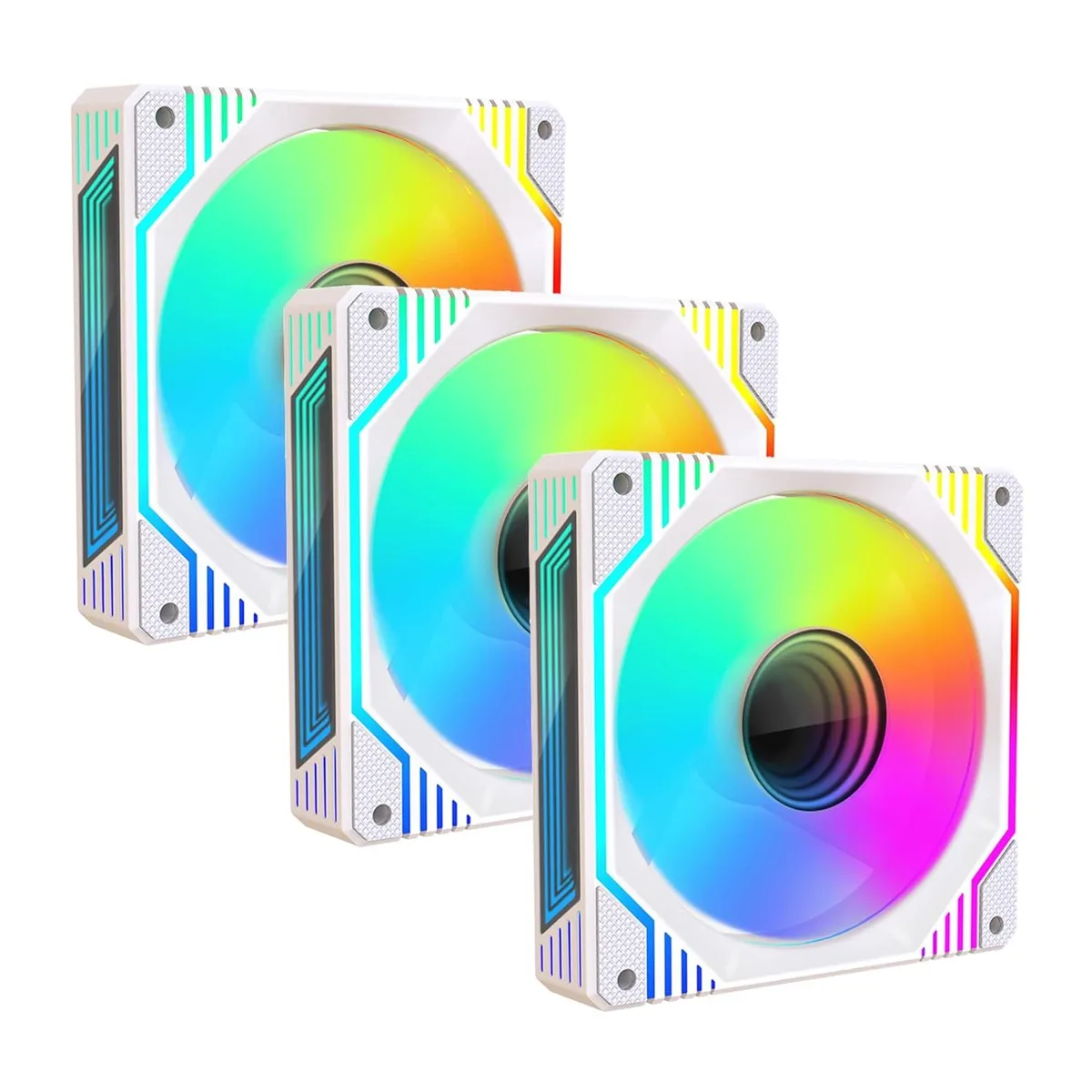 Portholic Portholic 120mm Infinity Mirror ARGB Case Fan White 3-Pack — product photo