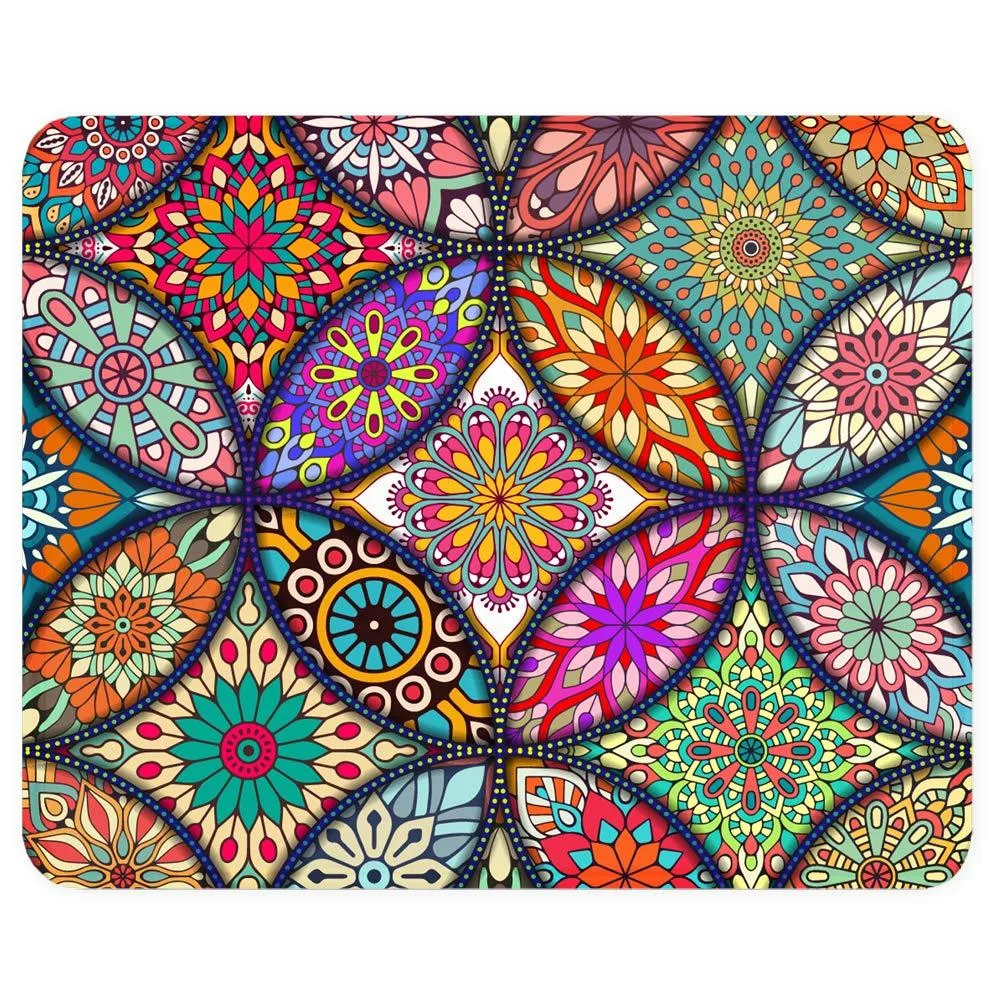  BOSOBO BOSOBO-MP-202018 Floral Mandala Mouse Pad 10.2 x 8.3 in — product photo