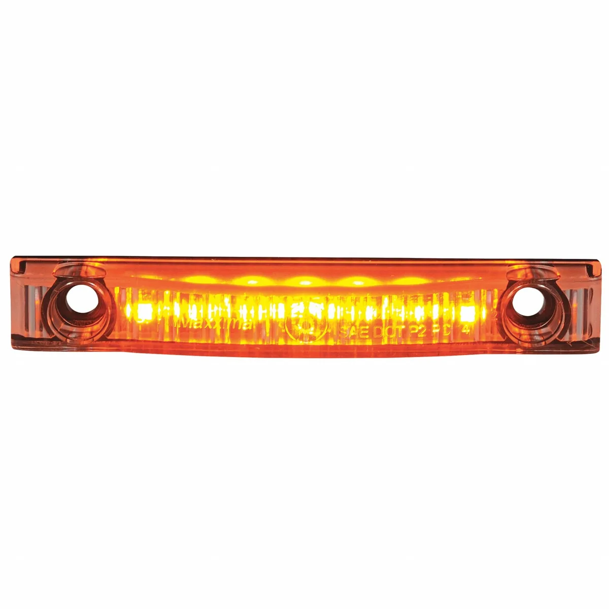 Rectangular amber LED clearance light with clear lens, 0.6in high, surface mount, IP67 rated