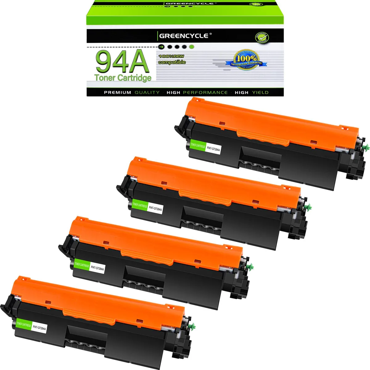 GREENCYCLE GREENCYCLE 94A CF294A Compatible Black Toner Cartridge 4 Pack 1200 Pages — product photo