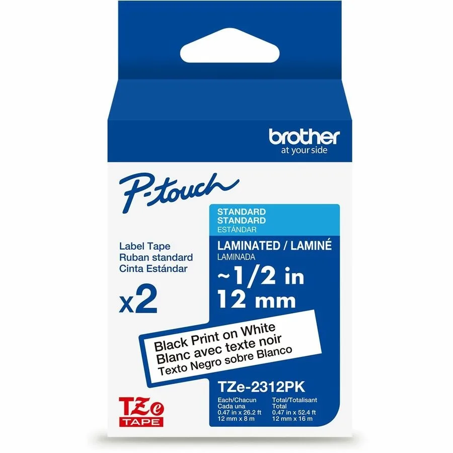 Brother Brother TZe-231 1/2" Black on White Label Tape 2 Pack — product photo