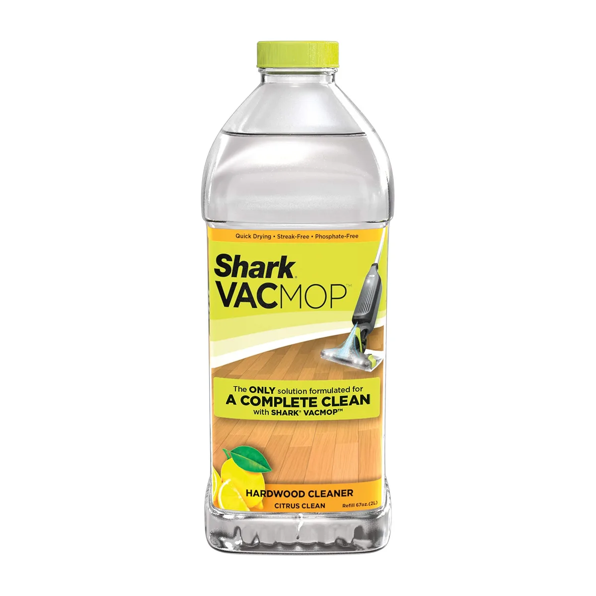 Two-litre plastic bottle with citrus-scented hardwood cleaner refill