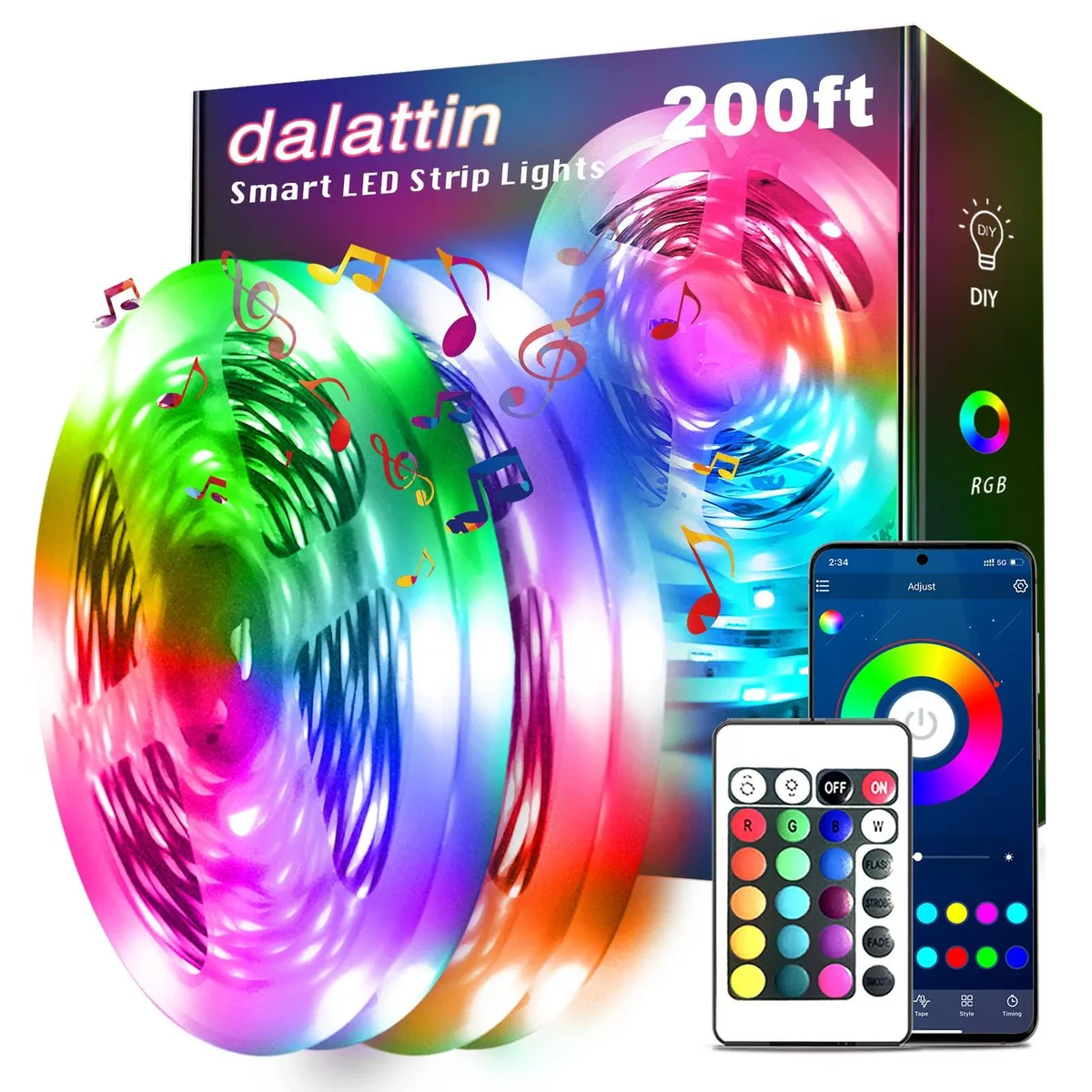  dalattin TCF0223124G-JA02 Under Cabinet LED Strip 200ft 2 Rolls — product photo