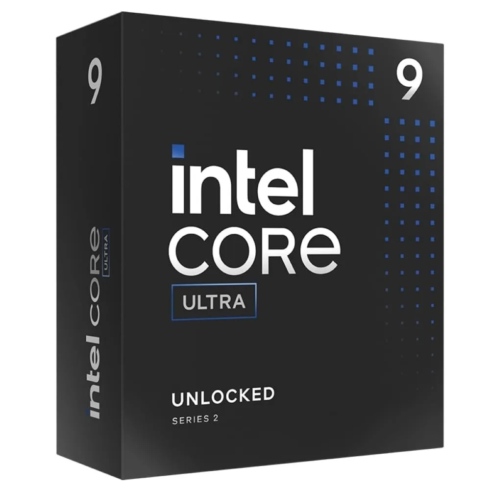 Intel Core Ultra 9 285K desktop processor in protective packaging