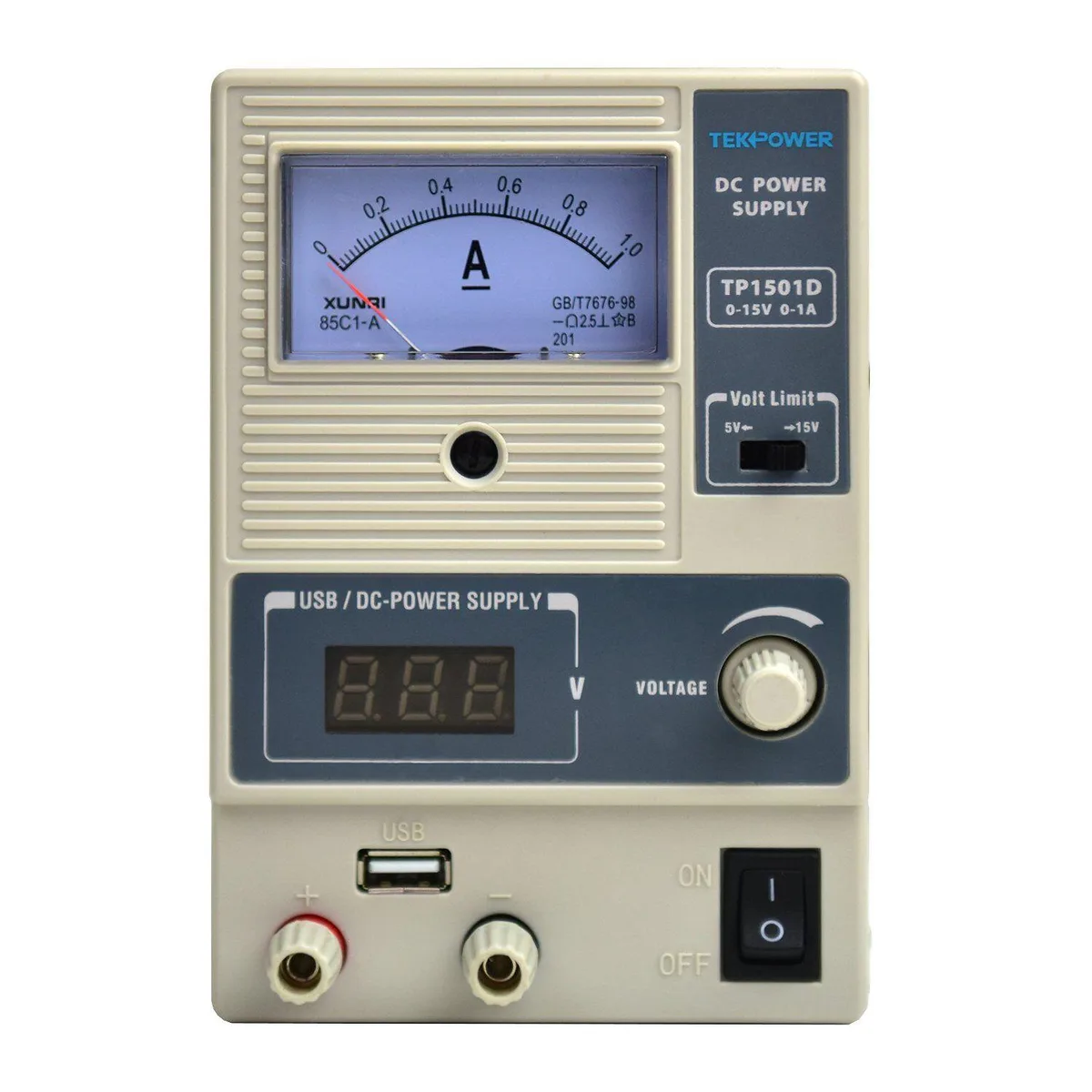 Tekpower Tekpower TP1501D Adjustable DC Power Supply 15V 1A USB 5.2V — product photo