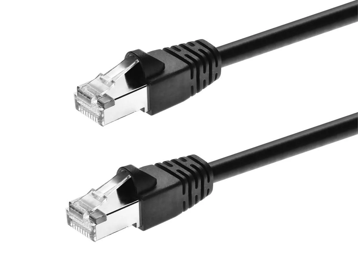  Monoprice Cat6A 30ft Black S/FTP 26AWG 10G Snagless RJ45 Fullboot network ethernet cable — product photo
