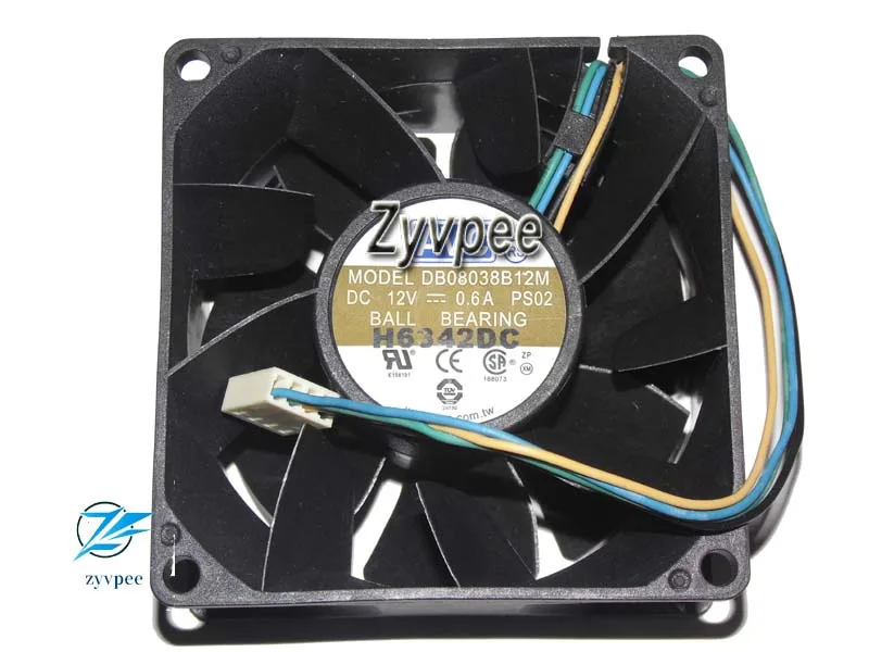 Zyvpee Zyvpee DB08038B12M 80×38mm 12V 0.6A 4-pin case fan — product photo